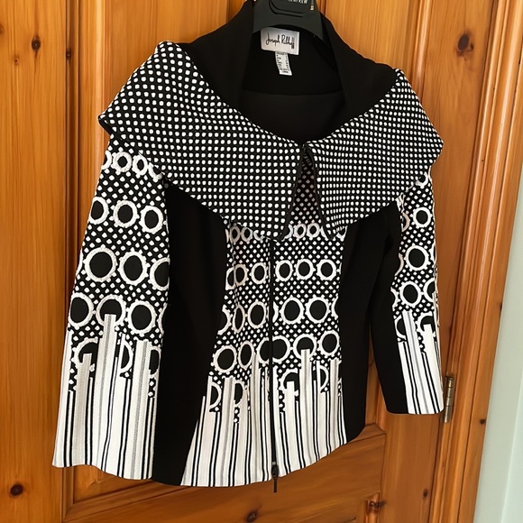 Joseph ribkoff black and white blazer - Picture 4 of 8